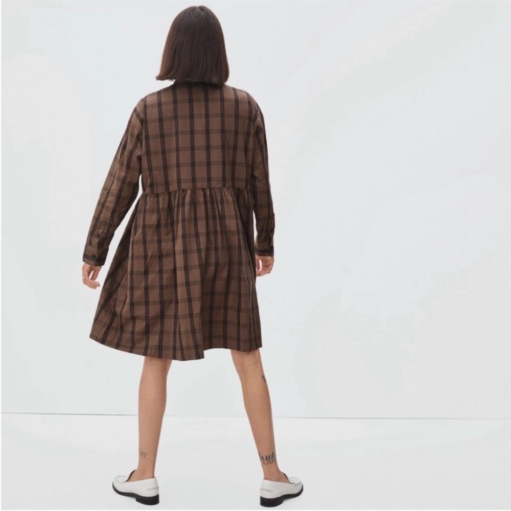 Everlane ‘The Field’ Shirt Dress in Mocha Plaid - Picture 4 of 13
